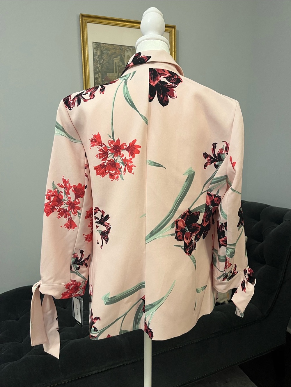 Nine West Blush Pink Floral Single-Button Blazer - Picture 3 of 3